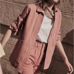 Sezane Blush Pink Utility Jacket